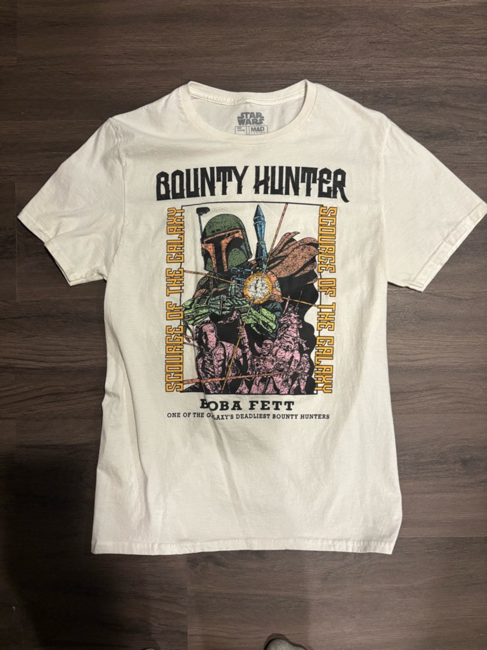 MAD Engine White Boba Fett "Bounty Hunter" Graphic Tee